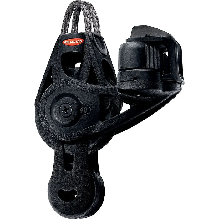 Ronstan Series 40 Ball Bearing Orbit Block™, Fiddle with Cleat and Dyneema® Link Head RF45521
