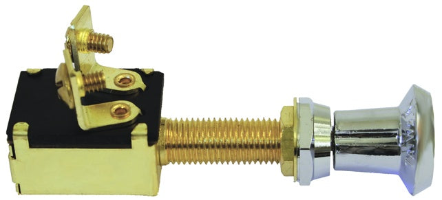 Switch - Brass Push-Pull, 2 Position, 12/24v RWB0196