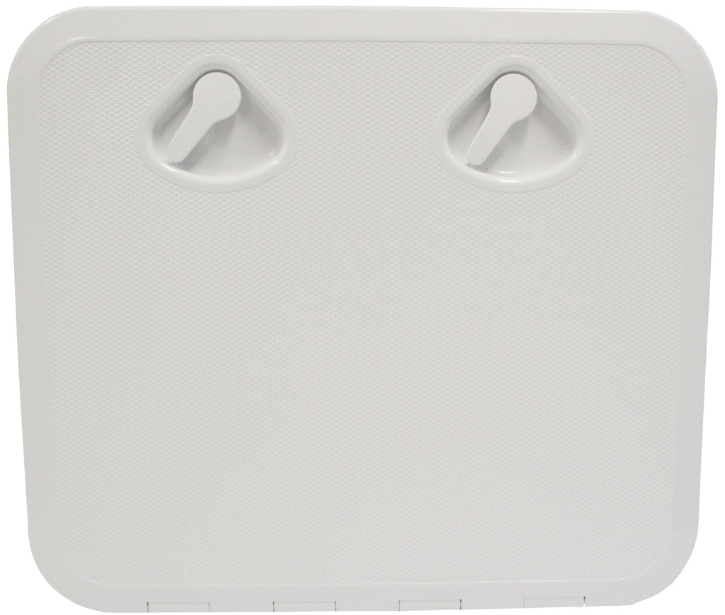DELUXE MODEL OPENING STORAGE HATCHES - SIZE D, WHITE, STANDARD FLUSH TYPE - bosunsboat