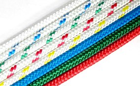 Rope - Double Braid 6mm White with Red Fleck - Per/m - bosunsboat