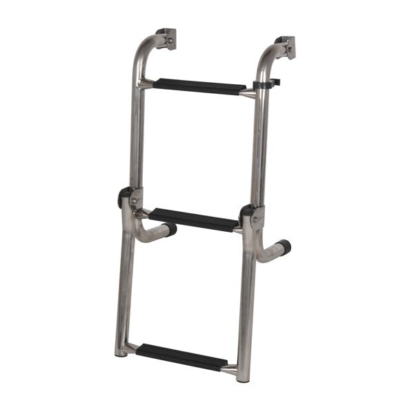 STAINLESS STEEL LONG BASE LADDER 3 STEP OCEANSOUTH - bosunsboat