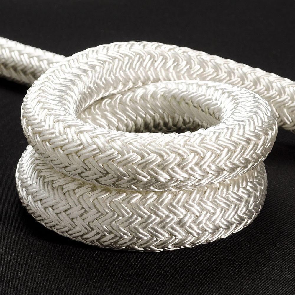 Rope - Double Braid 8mm Solid White - Per/Meter - bosunsboat