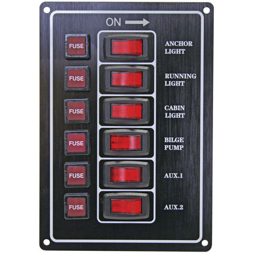 Switch Panel -Black 6 Sw | Bosuns Locker