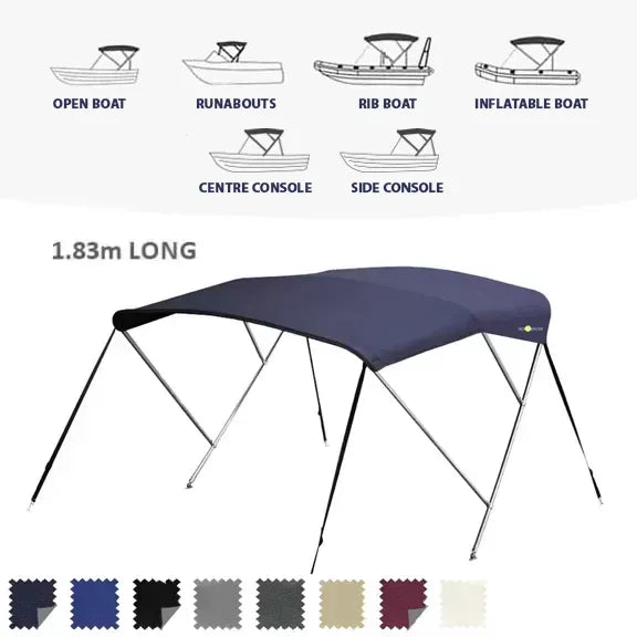 OCEANSOUTH STAINLESS STEEL 3 BOW BIMINI TOP