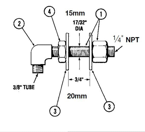 SeaStar Brass Bulkhead Fitting Kit 3/8