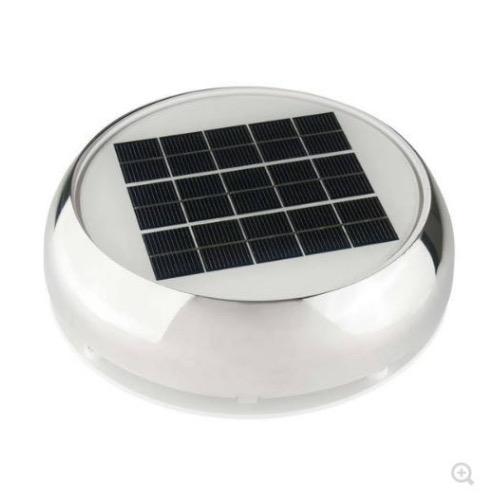 Day/Night Solar Vent - 2500mAh - 4.8V - 4" - Stainless Steel