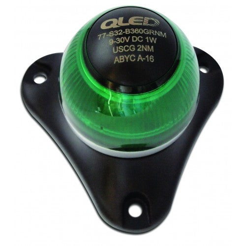 QLED LED NAVIGATION 2NM, GREEN, 360 DEG., 9-33V