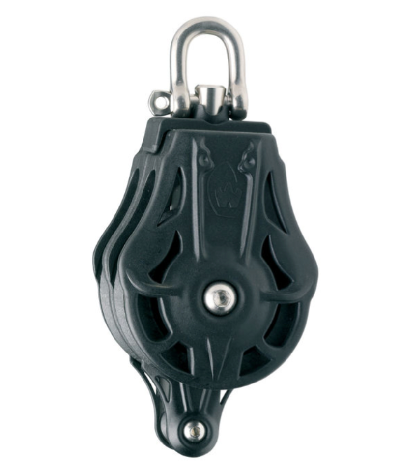 Wichard Double plain bearing block - Sheave 35 - Swivel head & becket