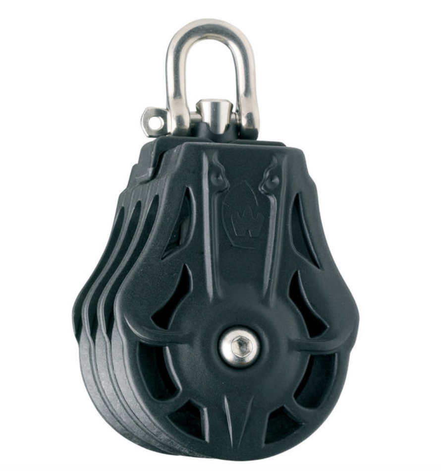 Wichard Triple plain bearing block - Sheave 35 - Swivel head