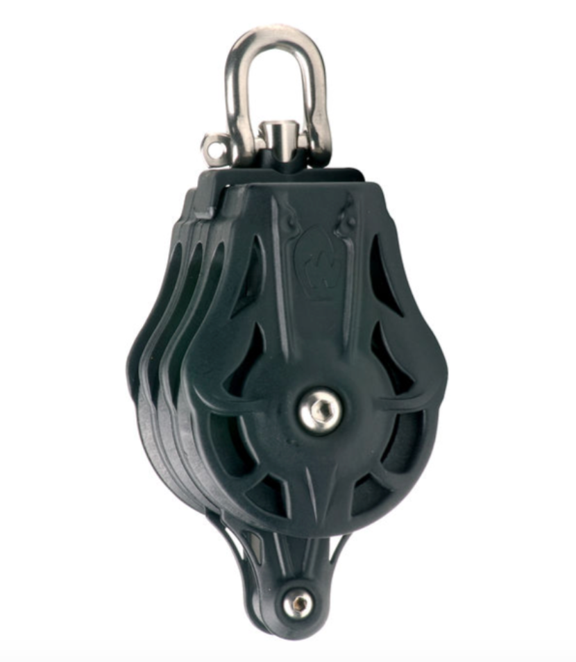 Wichard Triple plain bearing block - Sheave 35 - Swivel head & becket