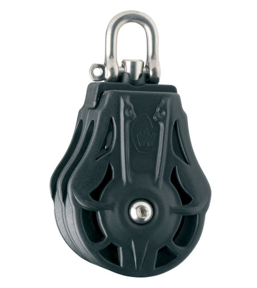 Wichard Double plain bearing block - Sheave 45 - Swivel head