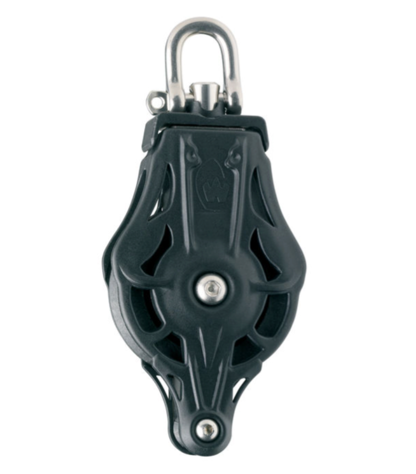 Wichard Single plain bearing block - Sheave 55 - Swivel head & becket
