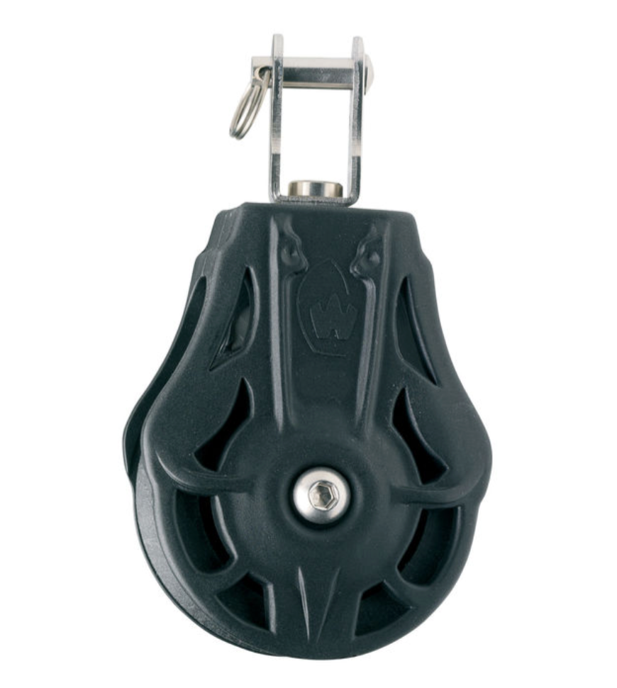 Wichard Single plain bearing block - Sheave 55 - Swivel with clevis