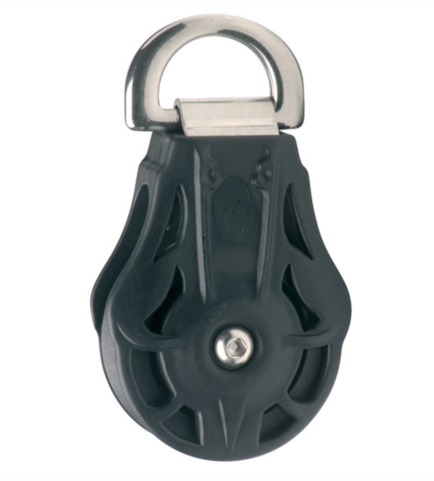Wichard Single plain bearing block - Sheave 55 - Webbing D ring