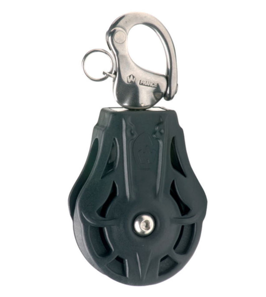 Wichard Single plain bearing block - Sheave 55 - Swivel snap shackle
