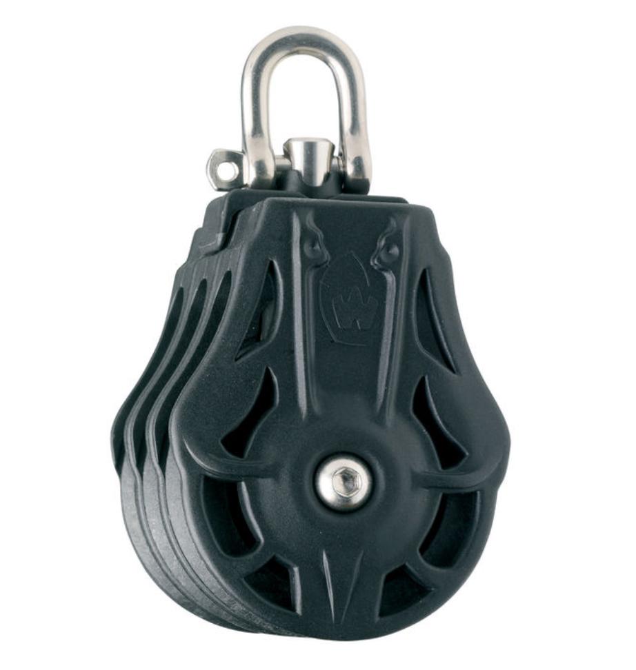 Wichard Triple plain bearing block - Sheave 55 - Swivel head