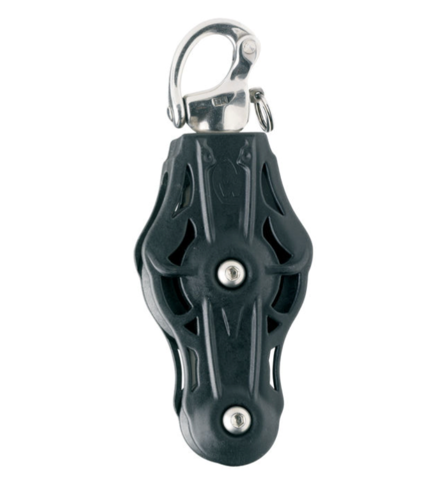 Wichard Fiddle plain bearing block - Sheave 55 - Swivel swivel snap shackle
