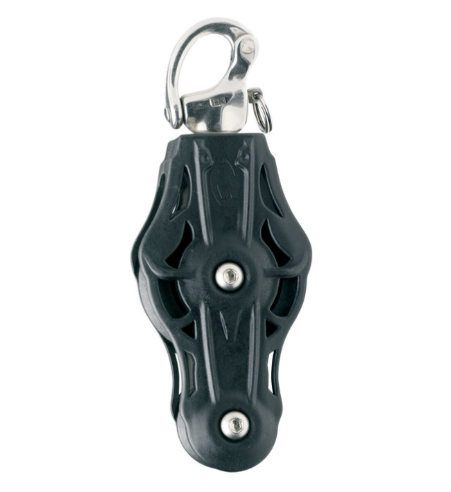 Wichard Fiddle plain bearing block - Sheave 70 - Swivelling snap shackle