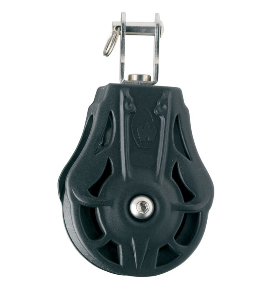 Wichard Single plain bearing block - Sheave 70 - Swivel with clevis