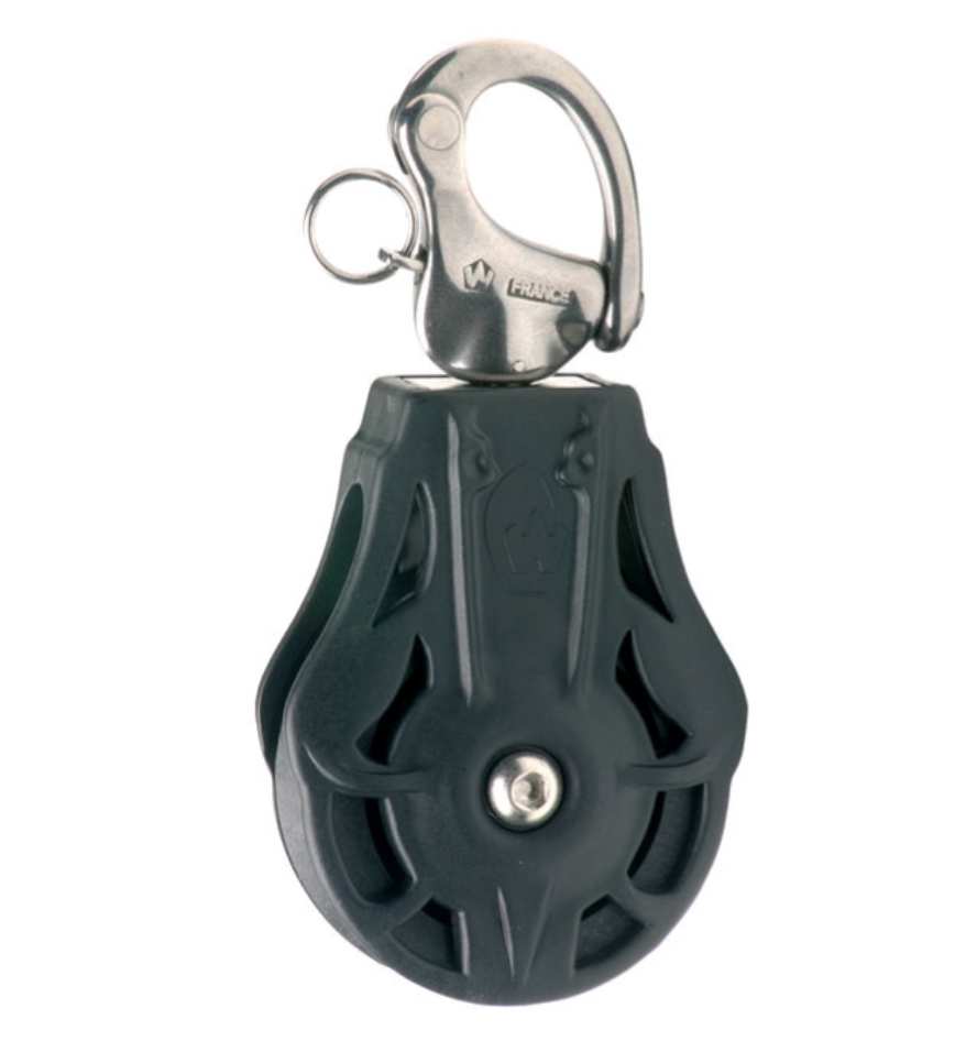 Wichard Single plain bearing block - Sheave 70 - Swivelling snap shackle