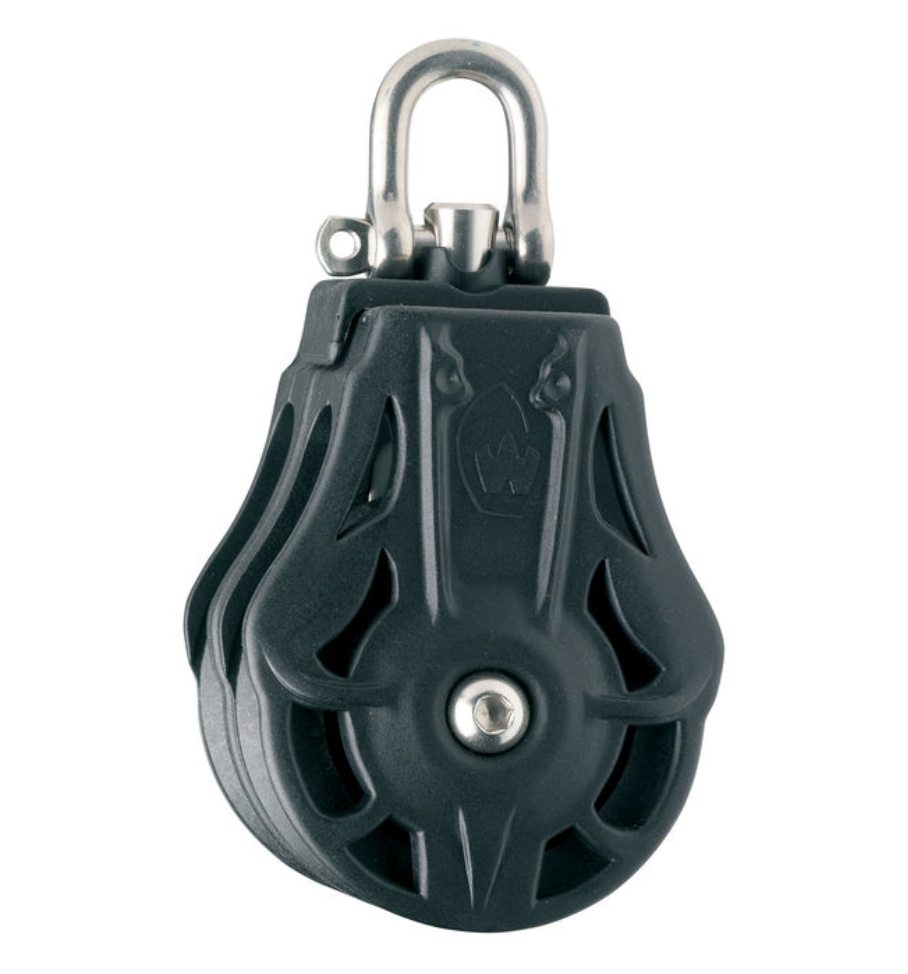 Wichard Double plain bearing block - Sheave 70 - Swivel head