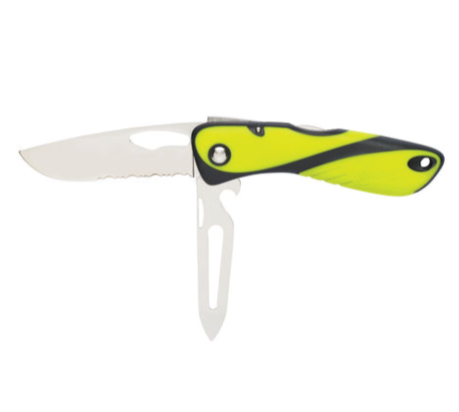 Wichard offshore knife - Serrated blade - Shackler / Spike - Fluo