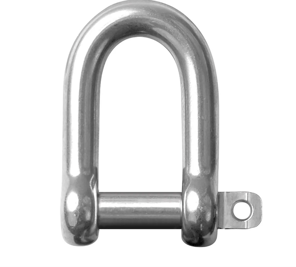 Ronstan Stainless Steel D Shackle, 1/4" Pin, Coined Head RF617A