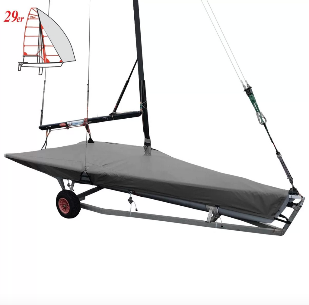 OCEANSOUTH 29ER SAILING DINGHY DECK COVER WITH MAST