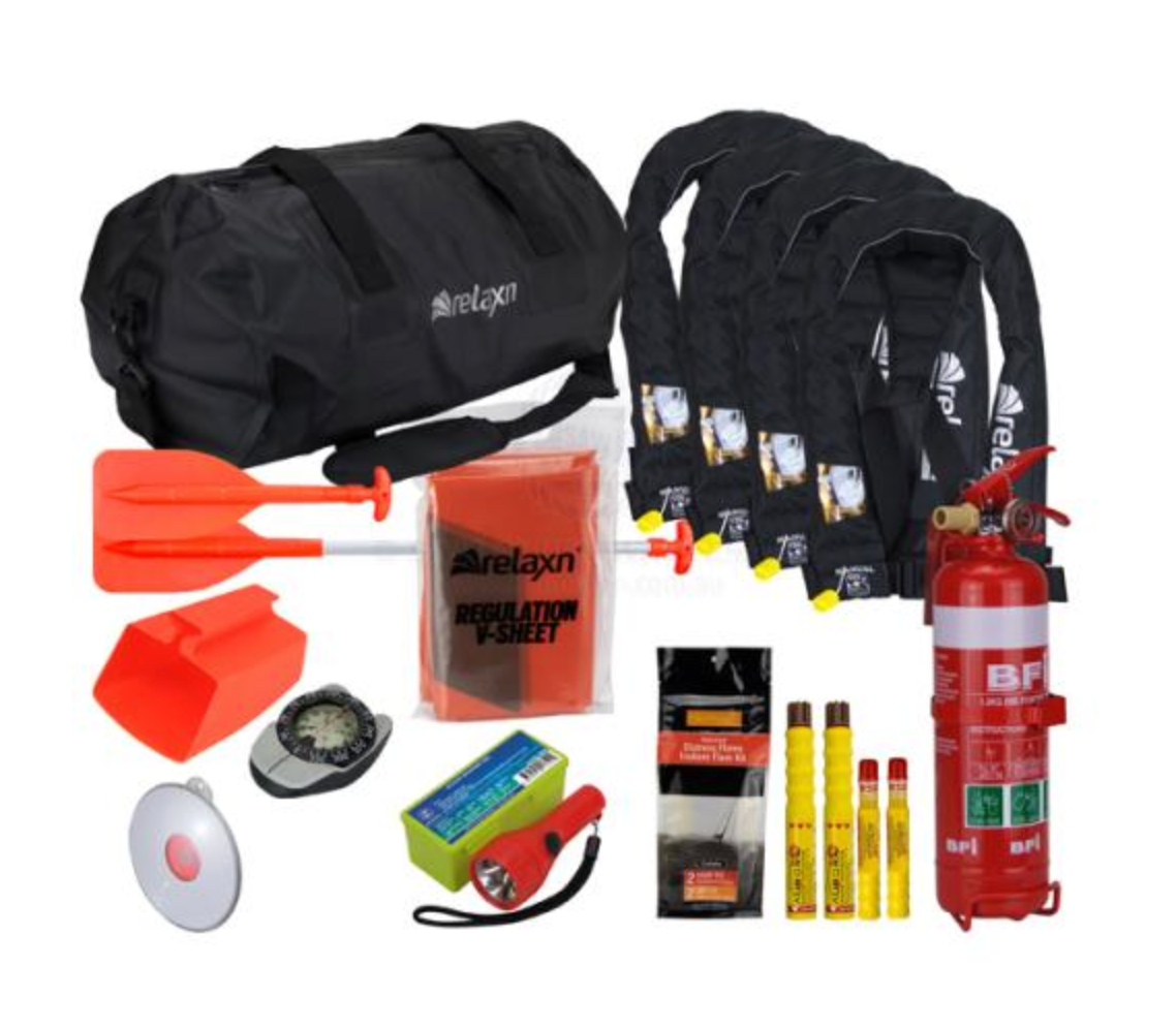 RELAXN SAFETY GEAR KIT - 4+ FLARES & FIRE... | Bosuns Locker