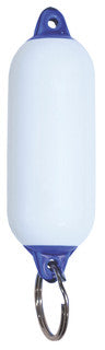 Floating Key ring, Fender shape, White/Blue