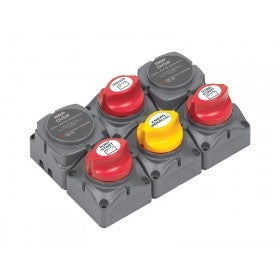 BEP BATTERY DISTRIBUTION CLUSTER WITH DVSR - TWIN OUTBOARD THREE BATTERY BANKS - bosunsboat