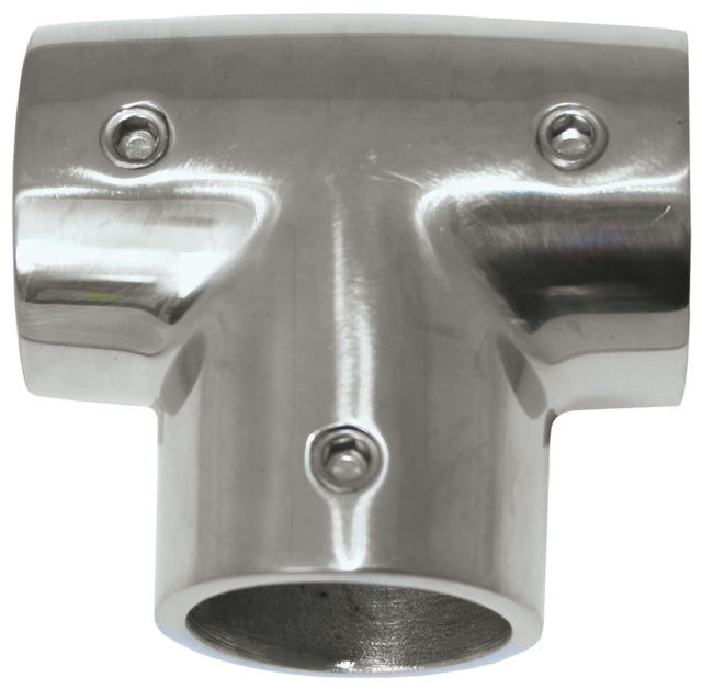 Rail Fittings - Stainless 90 Degree Tee 22MM - bosunsboat