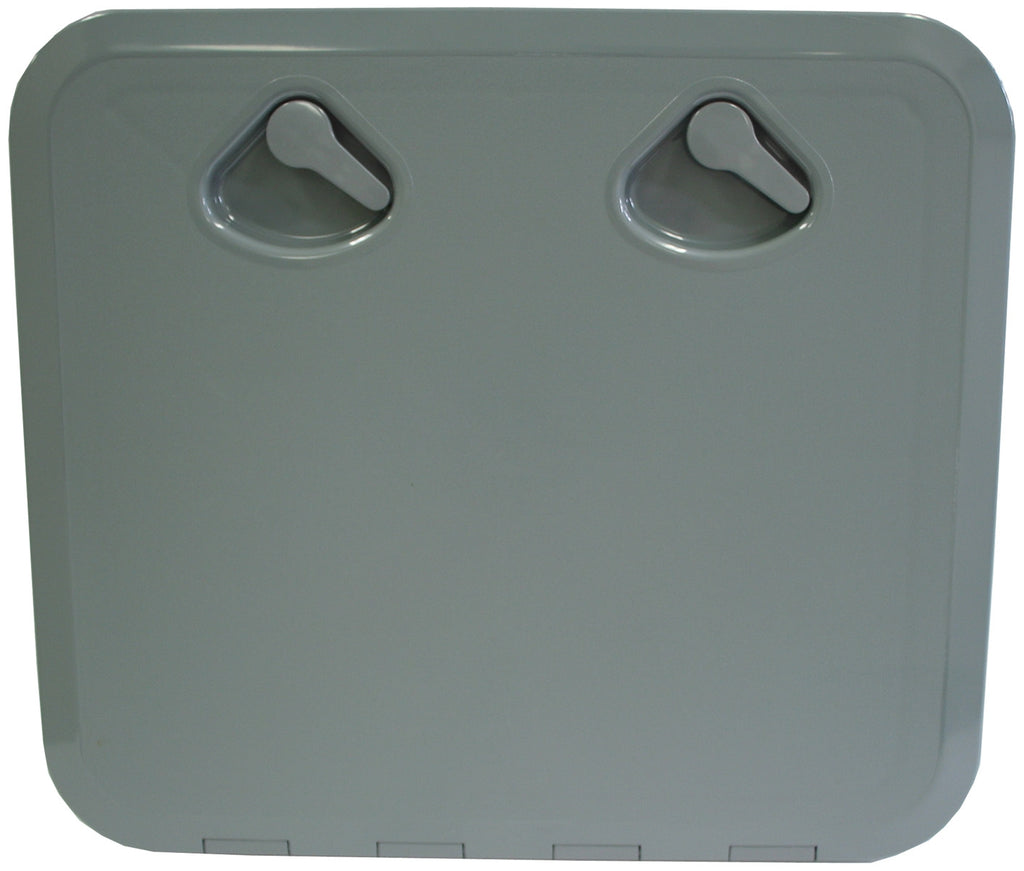 DELUXE MODEL OPENING STORAGE HATCHES - SIZE D, GREY, STANDARD FLUSH TYPE - bosunsboat