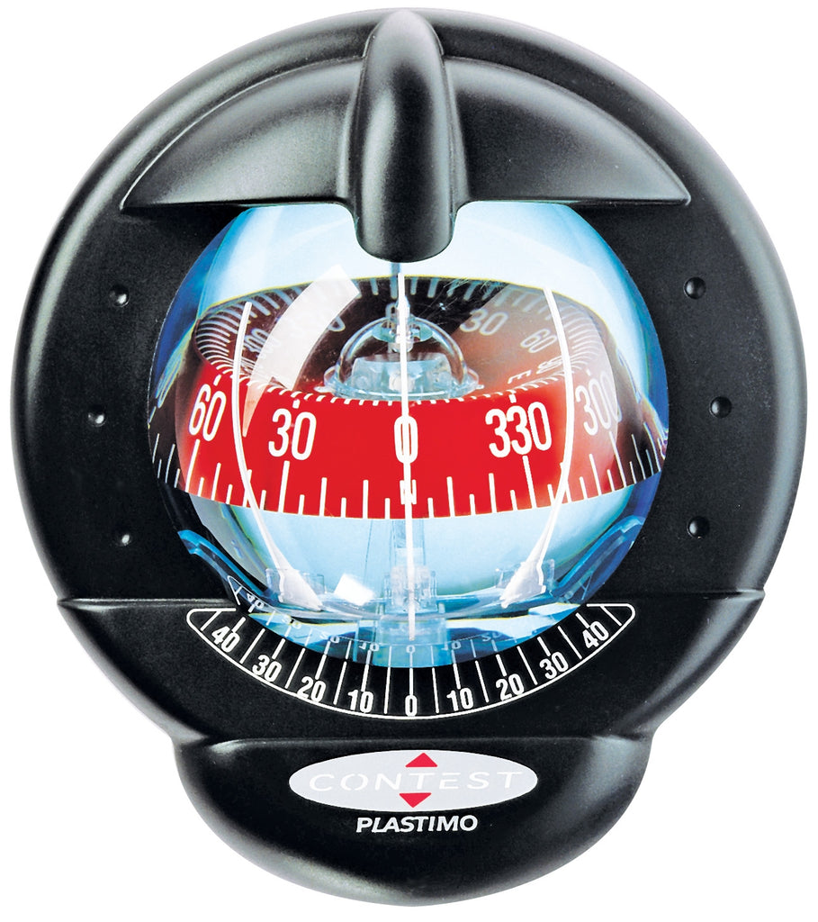CONTEST 101 SAILBOAT COMPASS - BLACK WITH RED CARD - bosunsboat