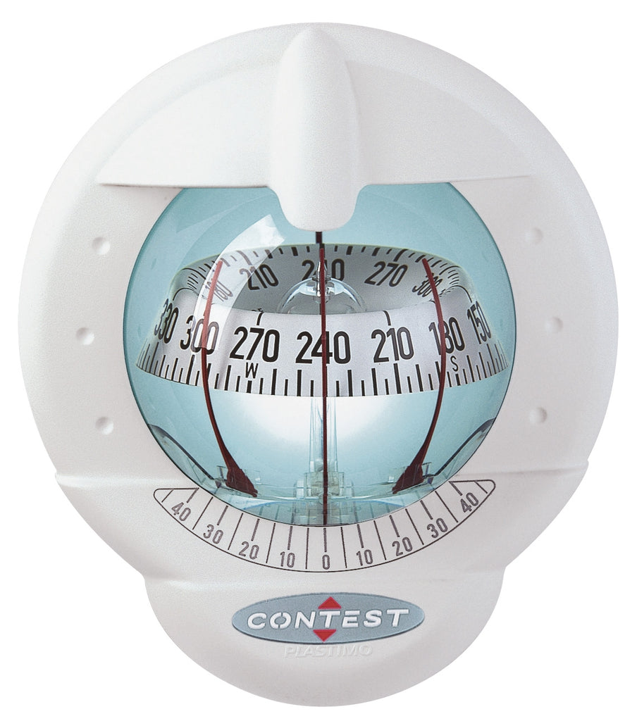 CONTEST 101 SAILBOAT COMPASS - WHITE WITH WHITE CARD - bosunsboat