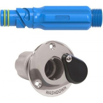 JABSCO Complete S/S Deckhand Hose Connector System - Connector and Socket - Heavy Duty - Mount Vertical or Horizontal (J27-120)