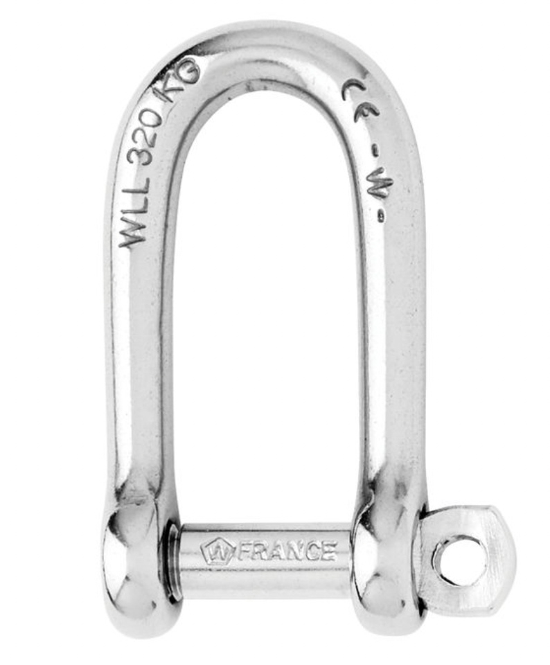 Wichard Self-locking long D shackle - Dia 4 mm