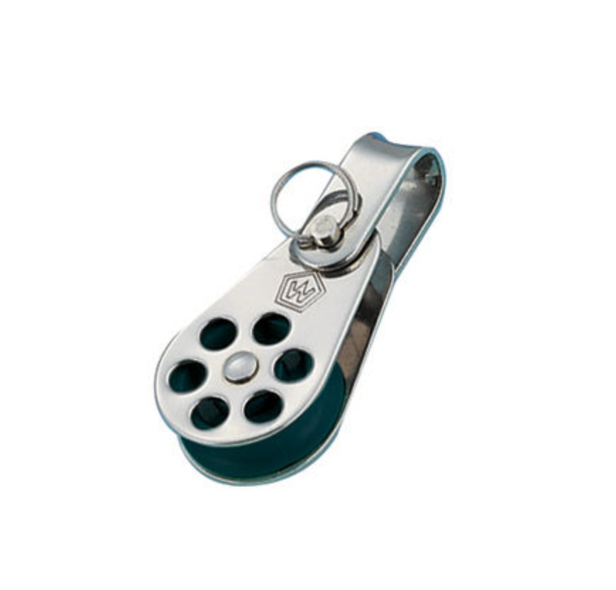 Wichard Stainless steel single block - sheave 24 - with shackle