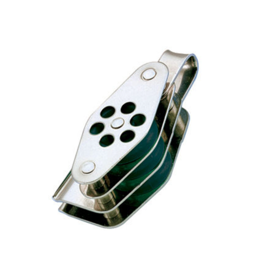 Wichard Stainless steel triple block - Sheave 24 - Shackle becket & V cleat