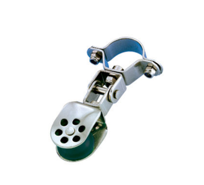 Wichard Stainless steel single block - 25 - For 25 mm stanchion -Pivoting