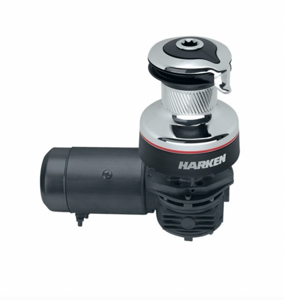 HARKEN 35 Electric Self-Tailing Radial Chrome Winch — 2 Speed, 12V, Horizontal, Left Mount Available power Electric horizontal 12V - left MOUNT