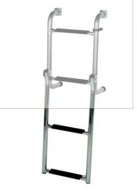 STAINLESS STEEL LONG BASE LADDER 4 STEP OCEANSOUTH - bosunsboat