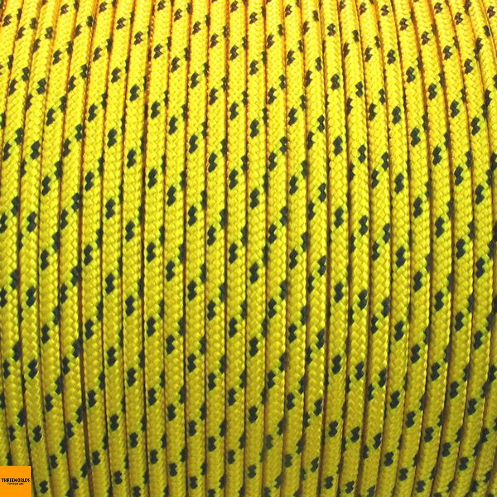 Rope - Spectra 8mm Yellow with Black Spec - Per/Meter - bosunsboat