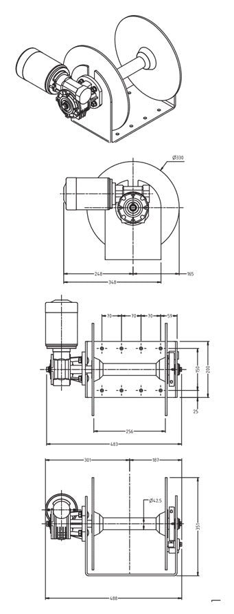 MUIR DRUM DFF 10 WINCH 12 VOLT - bosunsboat