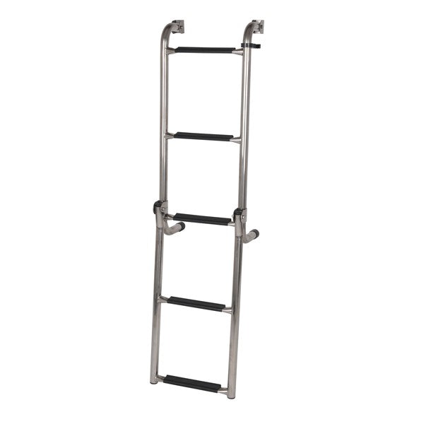 STAINLESS STEEL LONG BASE LADDER 5 STEP OCEANSOUTH - bosunsboat