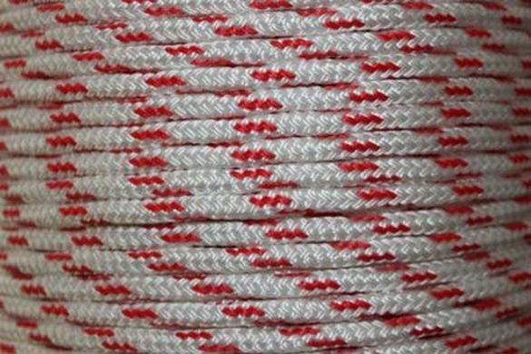 Rope - Double Braid 14mm White with Red Fleck - Per/Meter - bosunsboat