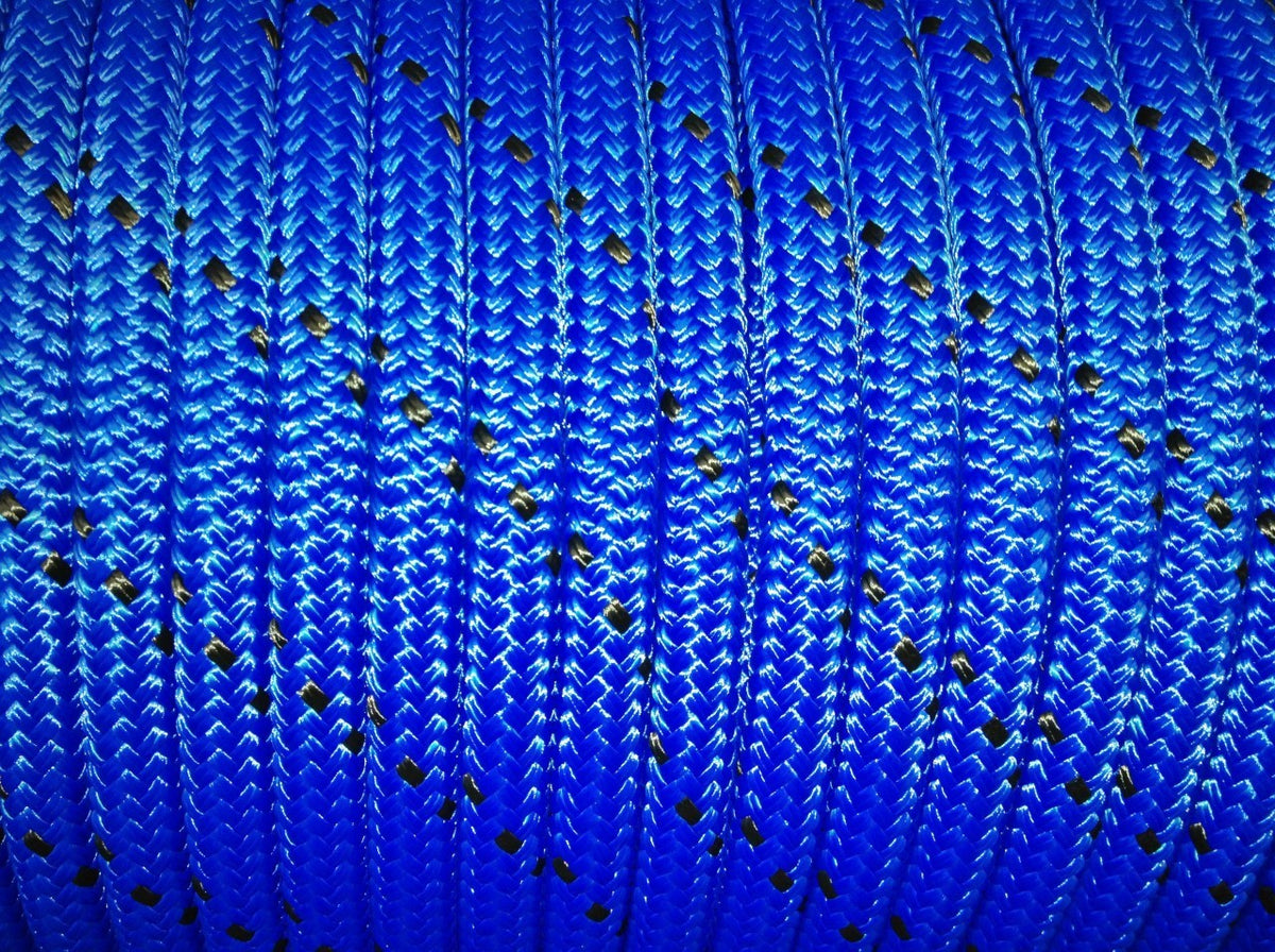 Spectra Rope Cover Rope - Spectra 10mm Blue with Black Fleck... | Bosuns Locker